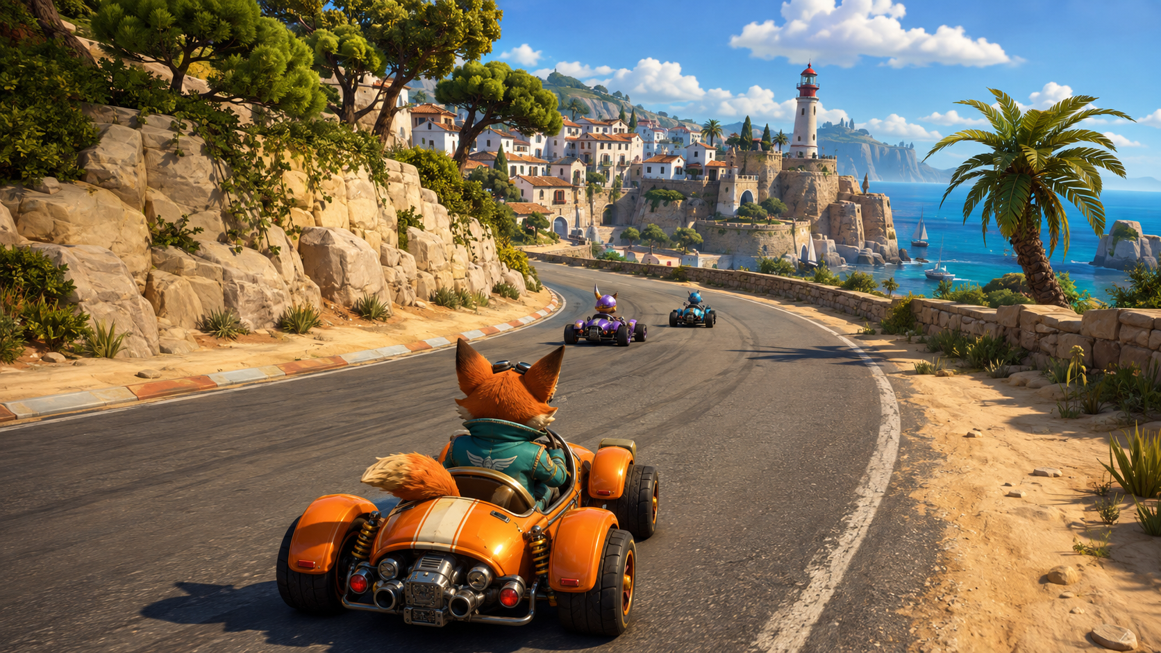 Krawall Kart – tierische Kart-Crew an der Riviera, Illustration